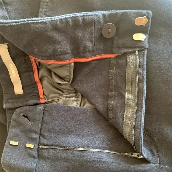 Eddie Bauer Curvy Fit Dress Pants Size 14 Blue Trouser Bootcut Wide Leg Mid Rise - Picture 9 of 9